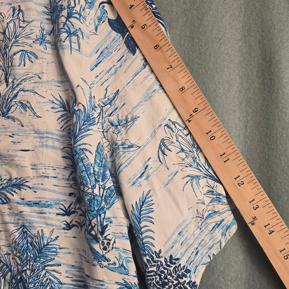 Tommy Bahama Mens 2XLB Blue White Silk Tropical Parrot Toucan Camp Shirt 2XL Big - Picture 7 of 15